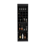 English Elm Bar Cabinet Atanasio, Living Room, Black