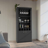 English Elm Bar Cabinet Margarita, Living Room, Black