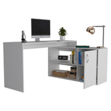 English Elm L-Shaped Desk Desti, Office, White