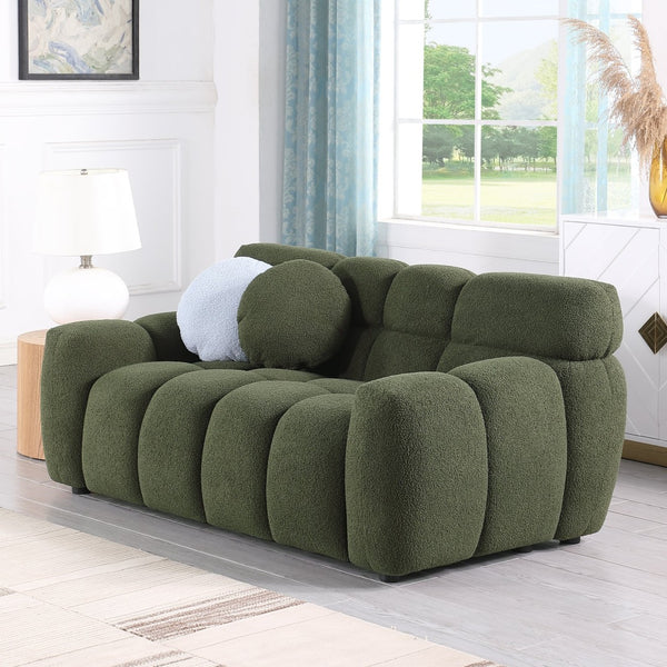 English Elm 102 Inch Linen Modular Sectional Sofa with Hidden Storage and Cloud Cushion Comfort W1099S00100