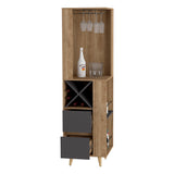 English Elm Corner Bar Cabinet Caguas, Living Room, Pine / Matt Gray