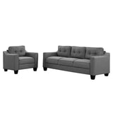 English Elm 3 Piece Living Room Set With Tufted Cushions.