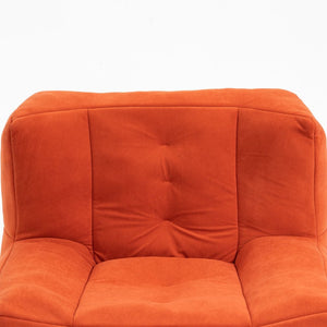 English Elm Fluffy Velvet Bean Bag Lounge Chair with Ottoman Memory Foam Adult Bedroom Seating Red W1996131042