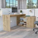 English Elm L-Shaped Desk Desti, Office, Light Oak