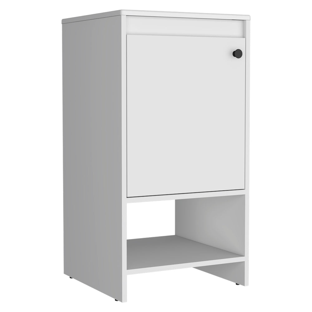 English Elm Bathroom Vanity Poket White Particle Board 17.7"x17.7"x33.5" Compact Cabinet with Shelf, Durable Design B092S00109