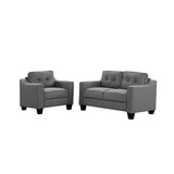 English Elm 3 Piece Living Room Set With Tufted Cushions.