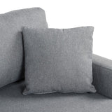 English Elm Upholstery Sleeper Sectional Sofa Grey With Storage Space, 2 Tossing Cushions