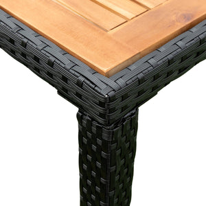 English Elm Eelifee 5-Piece Outdoor Wicker Dining Set With Acacia Wood Top & Plush Crème Cushions For Comfort W329S00039