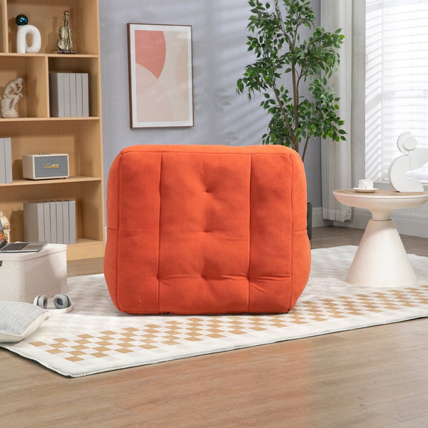 English Elm Fluffy Velvet Bean Bag Lounge Chair with Ottoman Memory Foam Adult Bedroom Seating Red W1996131042