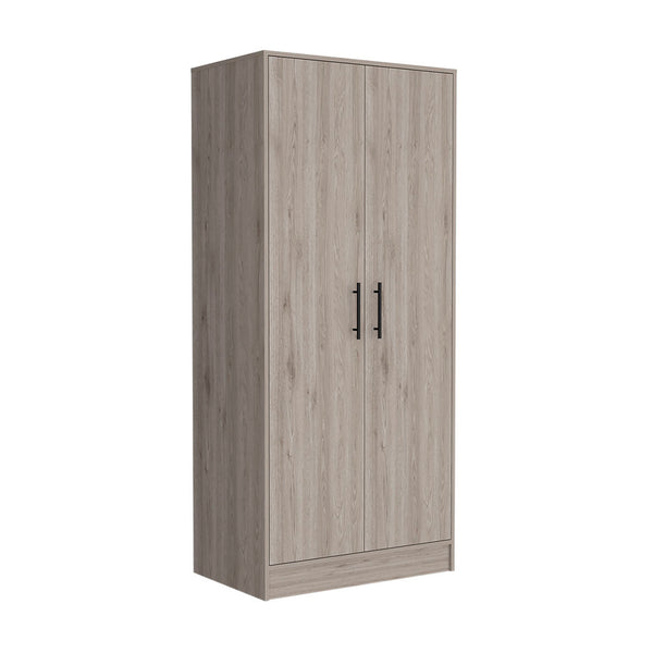 English Elm 180 Armoire Beery Light Gray Bedroom Closet Organizer 71" High Spacious Shelf Rod Drawer Durable Finish B092S00019