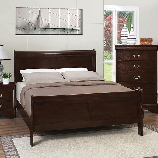 English Elm Cappuccino Queen Sleigh Bed - Elegant Classic Design With Sturdy Support For Timeless Bedroom Style B062S00266