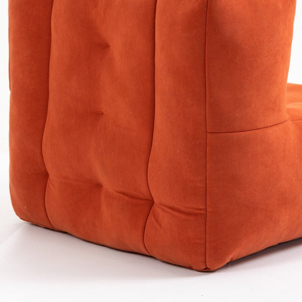 English Elm Fluffy Velvet Bean Bag Lounge Chair with Ottoman Memory Foam Adult Bedroom Seating Red W1996131042
