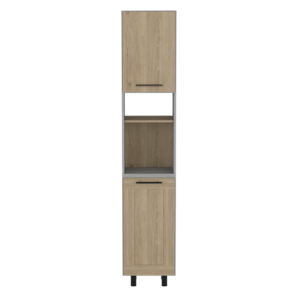 English Elm Kitchen Pantry Retrit Light Pine Beige Particle Board Storage Cabinet – Compact, Easy-Assemble, Durable Design B092S00113
