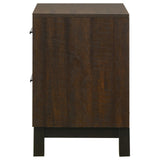 English Elm Rustic Tobacco and Dark Bronze 2-Drawer Nightstand