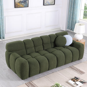 English Elm 102 Inch Linen Modular Sectional Sofa with Hidden Storage and Cloud Cushion Comfort W1099S00100