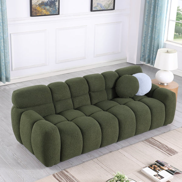 English Elm 102 Inch Linen Modular Sectional Sofa with Hidden Storage and Cloud Cushion Comfort W1099S00100