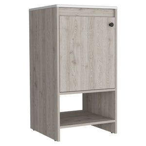 English Elm Bathroom Vanity Poket Light Gray Particle Board Cabinet 17.7x33.5in Compact One-Door Storage, Easy Assemble B092S00108