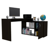 English Elm L-Shaped Desk Desti, Office, Black