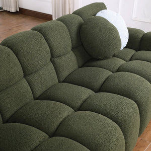 English Elm 102 Inch Linen Modular Sectional Sofa with Hidden Storage and Cloud Cushion Comfort W1099S00100
