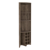 English Elm Corner Bar Cabinet Castle, Living Room, Dark Brown