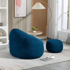 English Elm Bedding Foam Filled Bean Bag Chair with Footrest for Lounge and Reading Rooms W1996130769