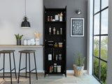 English Elm Pantry Cabinet Phoenix, Kitchen, Black