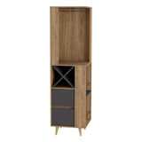 English Elm Corner Bar Cabinet Caguas, Living Room, Pine / Matt Gray