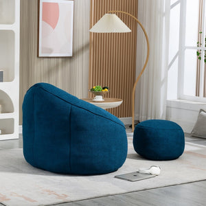 English Elm Bedding Foam Filled Bean Bag Chair with Footrest for Lounge and Reading Rooms W1996130769