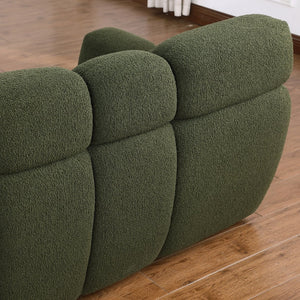 English Elm 102 Inch Linen Modular Sectional Sofa with Hidden Storage and Cloud Cushion Comfort W1099S00100