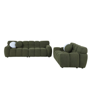 English Elm 102 Inch Linen Modular Sectional Sofa with Hidden Storage and Cloud Cushion Comfort W1099S00100