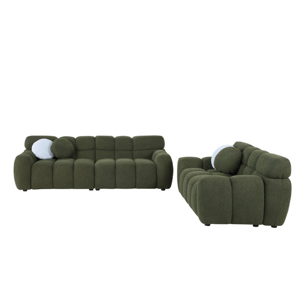 English Elm 102 Inch Linen Modular Sectional Sofa with Hidden Storage and Cloud Cushion Comfort W1099S00100