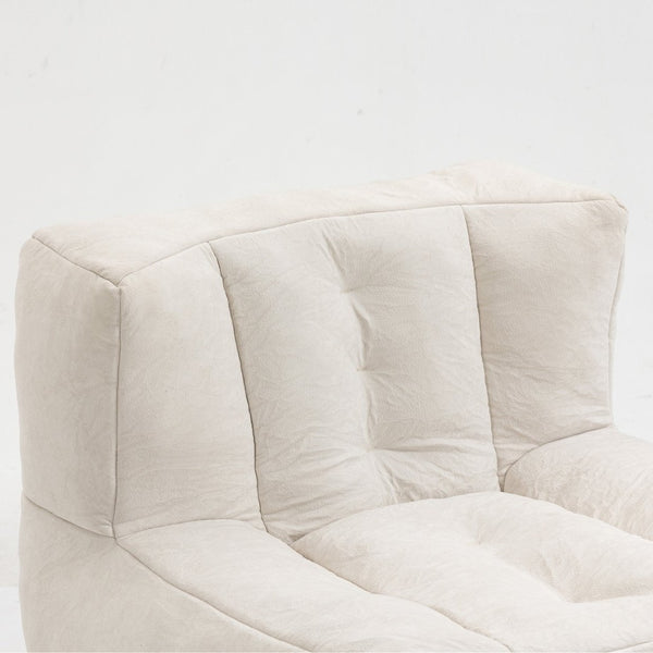 English Elm Fluffy Velvet Bean Bag Lounge Chair with Ottoman Memory Foam Adult Bedroom Seating White W1996131041