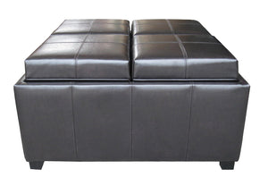 Christopher Knight Home® - Noble House - Dartmouth 4-Tray Top Bonded Leather Storage Ottoman