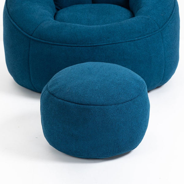 English Elm Bedding Foam Filled Bean Bag Chair with Footrest for Lounge and Reading Rooms W1996130769