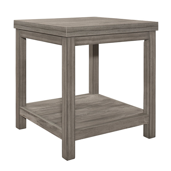 English Elm Transitional Bainbridge 3pc Occasional Table Set – Rustic Weathered Gray Melamine Coffee & End Tables with Open Shelf B011P146560