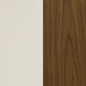 English Elm Walnut Mid-Century Swivel Bar Stool with Ecru Faux Leather Back Walnut Finish Chrome Base Glamorous Comfort B062S00271