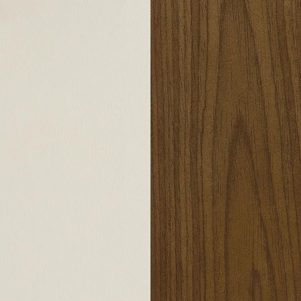 English Elm Walnut Mid-Century Swivel Bar Stool with Ecru Faux Leather Back Walnut Finish Chrome Base Glamorous Comfort B062S00271