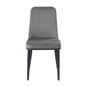English Elm Sleek Gray Velvet Side Chairs Set of 2 — Modern Salerno Dining Accent Chairs with Black Metal Legs, Luxurious Upholstery B011P146559
