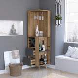 English Elm Corner Bar Cabinet Caguas, Living Room, Pine / Matt Gray