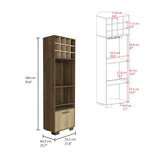 English Elm Corner Bar Cabinet Cataluña, Living Room, Mahogany / Aged Oak