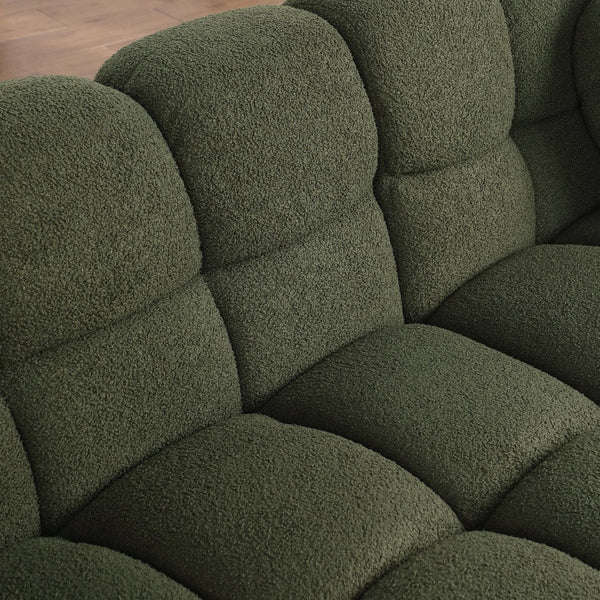English Elm 102 Inch Linen Modular Sectional Sofa with Hidden Storage and Cloud Cushion Comfort W1099S00100