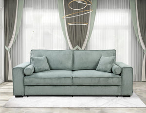 English Elm 91''Large Convertible Sofa Bed with Storage, 3-Seater Sleeper Couch for Small Spaces & Guests Light Green W1417S00037