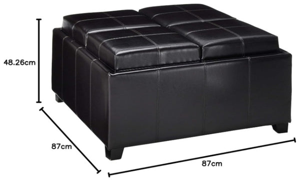 English Elm Ottoman Square Lift Top Storage Seat with Hidden Compartment for Living Room 69051.00PU