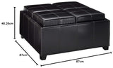 Christopher Knight Home® - Noble House - Dartmouth 4-Tray Top Bonded Leather Storage Ottoman