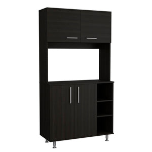 English Elm Pantry Cabinet Delaware, Kitchen, Black