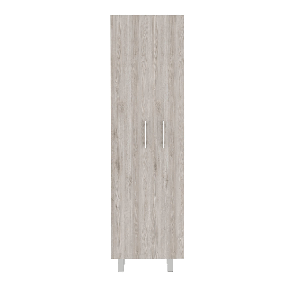 English Elm Closet Copenhague Tall Pantry Cabinet Light Gray/White – 71.3" Mop & Broom Storage, 5 Shelves Durable B092S00043