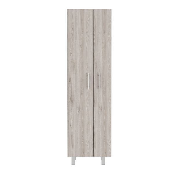 English Elm Closet Copenhague Tall Pantry Cabinet Light Gray/White – 71.3" Mop & Broom Storage, 5 Shelves Durable B092S00043
