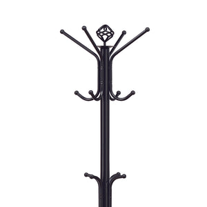 English Elm Black Spider Metal Coat Rack with Shiny Black Finish, 73" Tall Three-Tier Hooks for Entryway Storage and Hats B062P145490