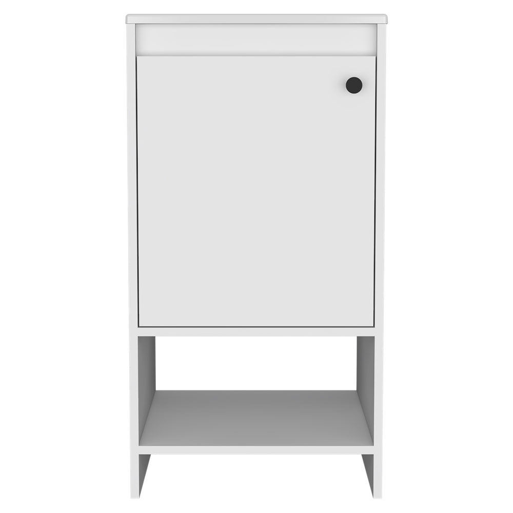 English Elm Bathroom Vanity Poket White Particle Board 17.7"x17.7"x33.5" Compact Cabinet with Shelf, Durable Design B092S00109