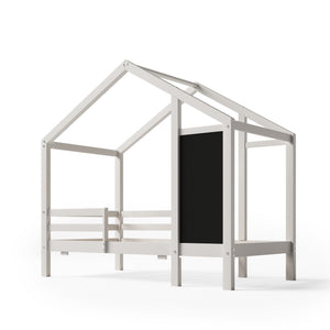 English Elm Twin House Bed with Chalkboard, Built-In Drawers & 350lb Capacity, Pine/Plywood Twin Loft Style AA20571415W